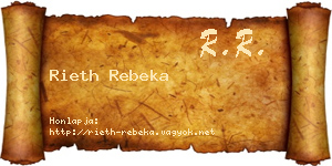 Rieth Rebeka névjegykártya